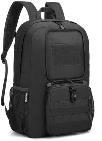 G4Free Lightweight Military Tactical Backpack Foldable Army Assault Pack Packable Shoulder Bag Rucksacks Daypack with Molle System(Black
