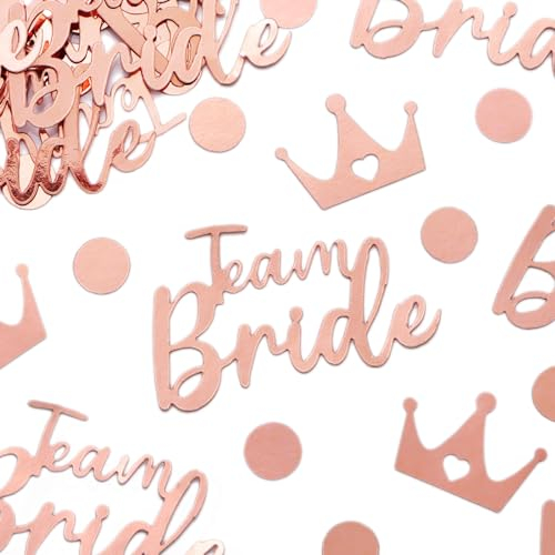 150 Pcs Hen Party Confetti Team Bride Table Decoration Metallic Foil Table Accessories for Wedding Hen Do Party Decor (Rose Gold)