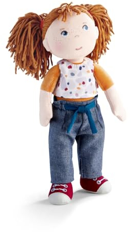 HABA Puppe Malou - 30 cm große Stoffpuppe zum Spielen und Kuscheln - Weiche und waschbare Materialien - Ideale Alternative zur Plüschpuppe - Geeignet für Kinder ab 1,5 Jahren - 2010818001