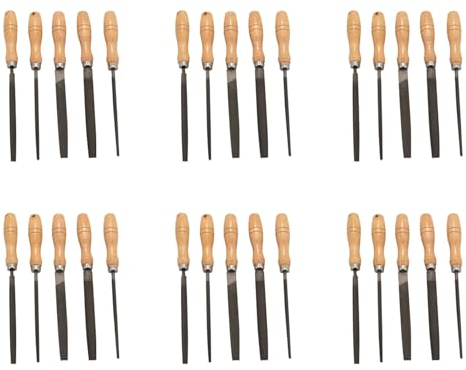 TsoLay Hoch Kohlenstoff Stahl Feilen Set mit Holzgriffen Raspel Feile für, Metall, Kunststoff, 30 Teilig (Stahl Feile)