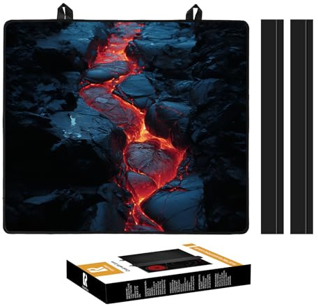 KitchenRaku Hob Cover - Electric, Ceramic, Induction & Glass Hob Protection - 61x53cm - Scratch Resistant (Flowing Lava Pattern)