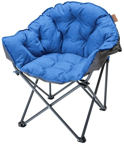 Skandika gepolsterter Campingstuhl Moonchair Premium | Bequemer Klappsessel mit Lehne, bis 150 kg, inkl. Tragetasche | Indoor und Outdoor Stuhl für Garten, Balkon, Camping