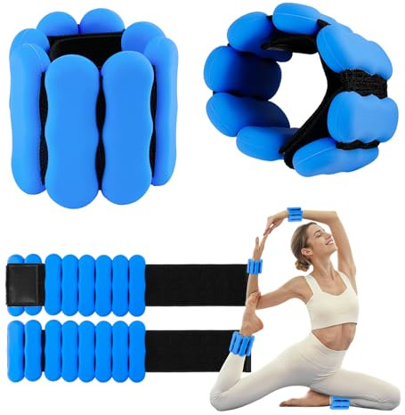 2 PCS Handgelenkgewichte Knöchelgewichte Set (je 0,5 kg), Gewichtsmanschetten für Fuß Hand, Gewichte für Beine und Arme, Fußgewichte und Fußgelenkgewichte für Joggen Yoga Pilates Aerobic, Blau