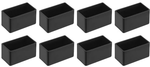QUARKZMAN 8pz Protezioni per Pavimenti per Gambe 20x40mm/0.79x1.57 Nero | Sedie, Copri Piedini per Gambe Mobili, Pvc, Antiscivolo, per Pavimenti Legno Tavolo per Sedie Patio Letto