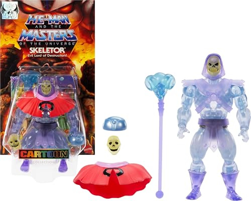 Masters of Universe Origins Cartoon Collection Osynlig Skeletor Actionfigur 80-tals TV-serie 14 cm skurk transparent detaljerad design och ansiktsplatta JBM86