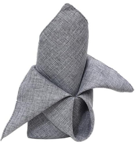Whakano 6 Stück Servietten Stoff 45x45cm Wiederverwendbare Stoffservietten,Weich und Bequem,Hochwertige Servietten,für Cafe,Restaurant,Hochzeit,Taufe,Kommunion,Feiern,Geburtstag,Tischdekoration,Grau