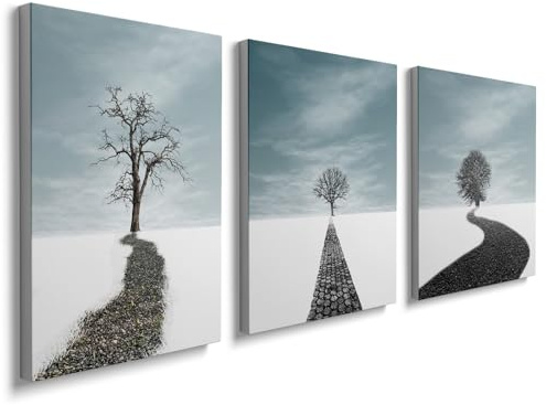 prinfantasy Prints for Walls Set of 3 Abstract Wall Art Framed Poster for Bedroom Living Room Bathroom Home House Decoration, 12x16inch, YH1802