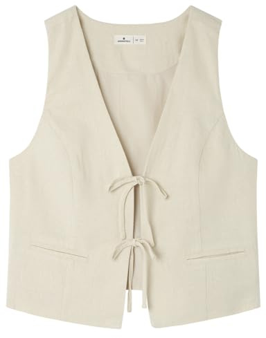 SPRINGFIELD 7.t.m. Gilet en lin avec nœuds pour femme