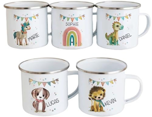 Tazze Di Cioccolata Calda Personalizzate For Bambini, Tazze Con Nome Con Immagini Di Animali Personalizzate, Tazze Da Picnic Personalizzate For Ragazzi E Ragazze, Tazze Con Manico, Tazze For Il Latte