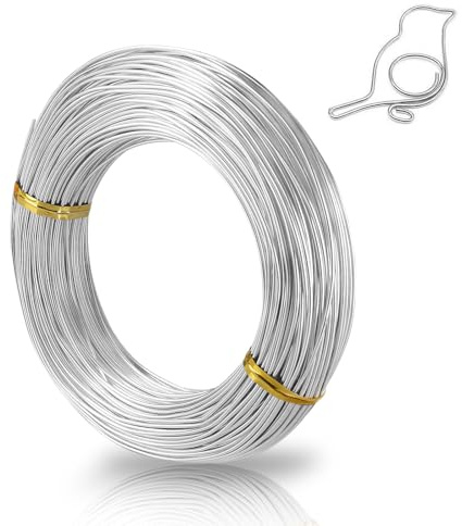 MOXYOY 18 Gauge Aluminum Craft Wire 165 Feet, 1mm Thick Bendable Florist Wire Bonsai Wire for DIY Jewelry, Sculpting, Modelling, and Dolls DIY(50M)