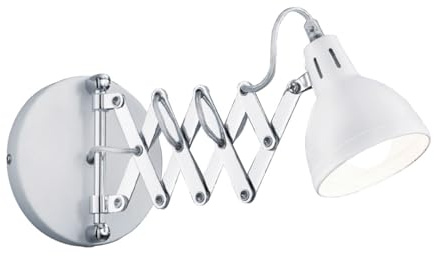 New Extending Wall Light – Adjustable Metal Wall Lamp with Pivot Arm | Extends to 53cm | Home Office, Bedroom or Reading Light N-60 (White)