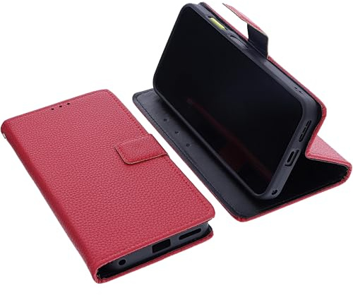 foto-kontor Tasche kompatibel mit Fairphone 6 Schutzhülle rot Book Style Case Handy Schutz Hülle Buch Wallet Handyhülle Cover Klapphülle Ständer Handytasche