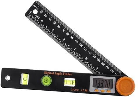 Gatuida Righello Angolare Digitale Compatto con Display LCD Goniometro Elettronico Preciso e Funzione di Blocco per Falegnameria e Misurazioni Industriali