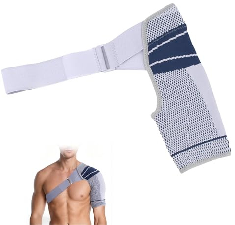 Foonary Fascia per spalle regolabile, supporto per spalla, sollievo dal disagio dopo l'allenamento, stabilità per le spalle, per la spalla sinistra o destra, per uomini e donne, L/XL