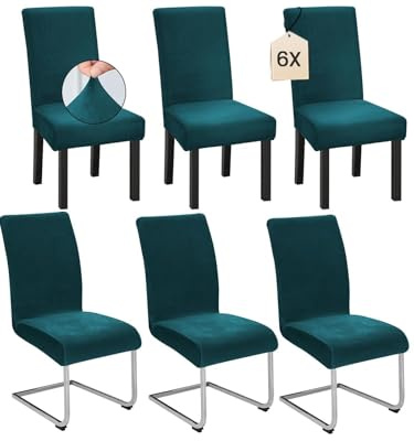 Dmyifan 6er Set Stuhlhussen für Schwingstuhl, Stretch Samt-Stuhlbezug aus Velvet Velour, Elastisch & Waschbar, Chair Cover für Esszimmerstühle, Hotel & Bankett