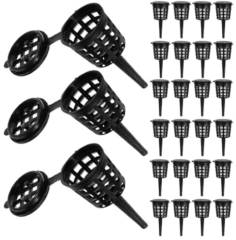 SEWACC Panier à Engrais pour Bonsaï avec Couvercle Plastique Robuste Lot de 180 Pièces Panier Portable pour Fertilisation Ciblée des Plantes Aquatiques pour Aquarium et Pépinière