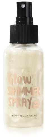 Spray glitterato da 80 ml, impermeabile, per il viso, per capelli e corpo, nebbia ultra fine, copertura uniforme, make up veloce e brillante (01 bianco perla)