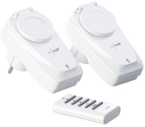 revolt fernsteuerbare Steckdose: 2er-Set Outdoor-Funksteckdosen mit Fernbedienung, IP44, bis 3.680 Watt (Steckdose mit Funk-Schalter, Zwischenstecker für, Deckel)
