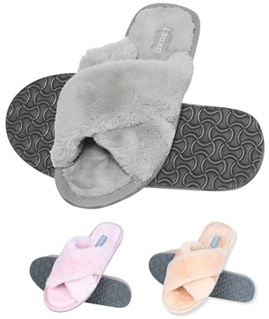 soxo Varma Tofflor Dam Inomhus Slippers Women Damtofflor Slipper Mjuka Innetofflor 39-40 Grå