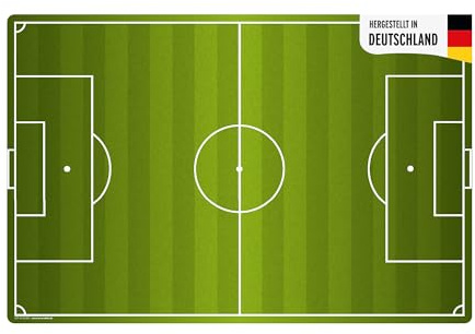 Schreibtischunterlage Kinder – “Fußballfeld“ – aus erstklassigem, strapazierfähigem Vinyl (Kunststoff) – 60 x 40 cm – Rutschfeste Schreibunterlage für besten Schutz – Made in Germany