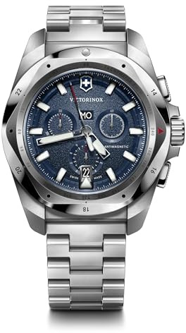 Victorinox Herren I.N.O.X. Chrono, Herren Analog Quarzuhr, wasserdicht bis 200 m, Gehäusedurchmesser 43 mm, Armband 21 mm