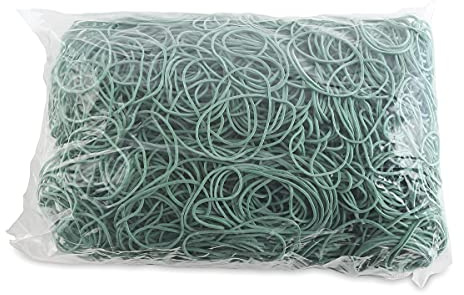 Bandas de goma para productos de oficina, diámetro de 50 mm, 1,5 x 1,5 mm, 1000 g, color verde, accesorios de oficina pequeños, tipo estándar, material: goma, peso (g)-1000, color verde/tamaño: 1,5 x