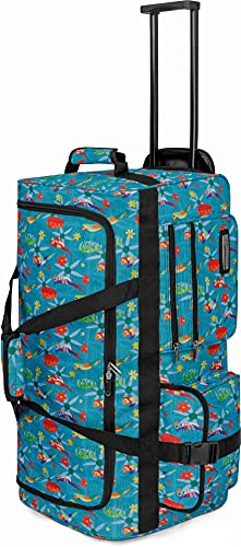 normani XXXL - Schwarzer Trolley - Jumbo Travel - große und leichte Reisetasche mit 2 Rollen für Damen und Herren - Riesen Gepäck Volumen (80-150 Liter) Farbe Tropical