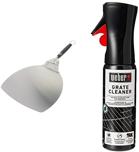 Weber Pizza Paddle | Compact Pizza Lifter & Pizza Spatula | Non-Slip Handle | Heat Resistant & Durable | Premium Quality Stainless Steel BBQ Accessories for Outdoor Cooking & Grilling - Silver (6691)