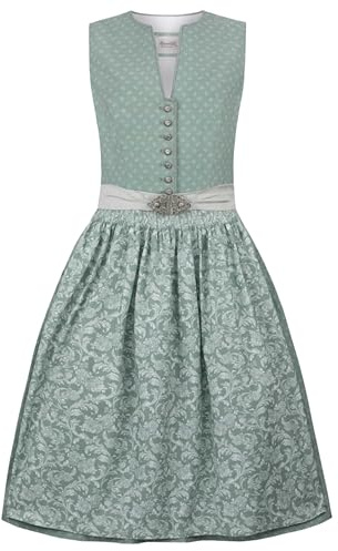 Stockerpoint Damen Dirndl Franka I Größe 34-54 I Trachtenkleid mit liebevollen Details & Dirndlschürze I 100% Baumwolle I Bequem & pflegeleicht I Perfekt für Trachten & Festlichkeiten