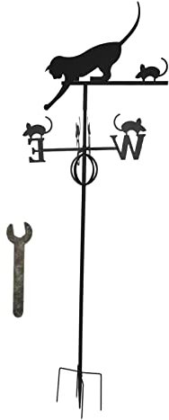 Tanant Girouette de Luxe Girouette Chat Souris Girouette Direction du Vent Girouette en Fer Forgé Jardin Girouette Indicateur de Direction du Vent Outil pour Cour Patio Pelouse