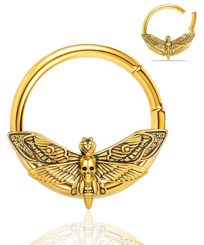 Vankula Ohr Gewichte Flesh Ear Tunnel Weights Hangers Motte für männer damen Ohrpiercing Gestreckte Schmuck 5mm Gold 1
