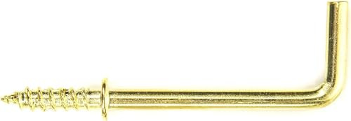 SISI UK 38mm Electro Brass Dresser L Shape Cup Hooks for Hanging Light Strings - 25 Pack Shouldered Hooks for Party Decorations and Home Use