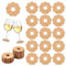 FINGERINSPIRE 150Pcs Marqueur de Verre à Vin en Papier 7cm Avec Fleurs Vierges pour Verres à Pied Étiquettes de Nom de Boisson BurlyWood Étiquette de Vin Jetable Verre à Vin Breloque de Boisson