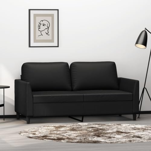 Chaduof 2-Sitzer-Sofa Schwarz 140 cm Kunstleder, Sofas & Couches, Sofa Wohnzimmer, Sofa Für Jugendzimmer, Relaxsofa, Sofa Für Schlafzimmer, Polstersofa - 359333