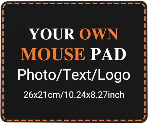 Individuelles Foto-Mauspad, personalisierte genähte Kanten Schreibtischmatte mit Ihrem Bild & Text, kreative Logo-Geschenke 26x21cm