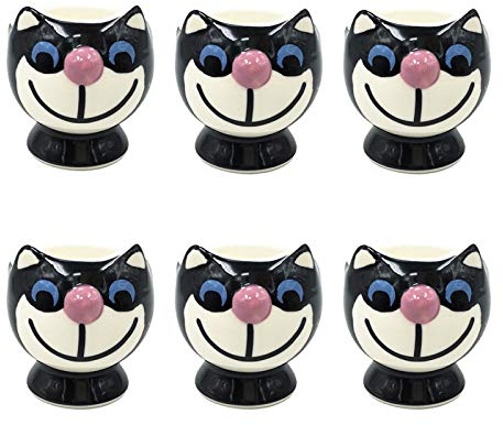 QTANZIQI Ensemble de coquetiers ludiques en Porcelaine pour Enfants – Thème Chat, Motif Voiture Verte vibrante – Lot de 6 Silk Pillowcase
