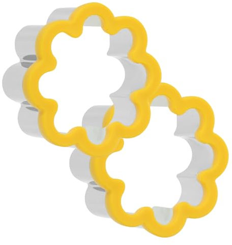 Amosfun Tagliabiscotti a Forma Di Fiore in Acciaio Inossidabile Alimentare, Set 2 Pezzi Per Biscotti, Uova e Torte, Stampi Riutilizzabili Per Uso Domestico e Pasticceria, Facile Da Sformare