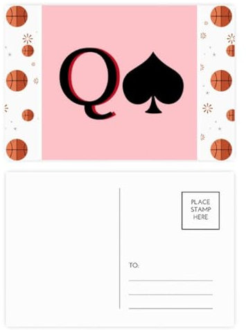 Peace Queen Spade Q Poker Basketball Postkarten-Set Dankeskarte Mailing Seite 20 Stück