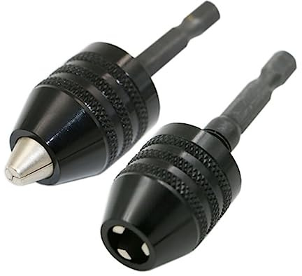 Uonlytech Keyless Drill Chuck 0.3-8mm High Speed Steel Self-Locking Black Chuck Adapter for Electric Hand Drills and Rotary Tools