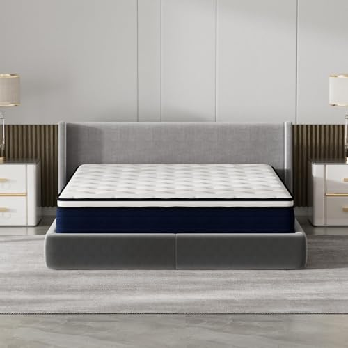 DEWINNER Matelas à Ressorts indépendants 140×190cm,Supports 7 Zones