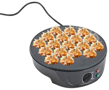 Mermajestic Takoyaki Maker électrique à 18 trous 750 W avec revêtement microcristallin et contrôle de la température, poêle à induction Poffertjes pour boulettes Takoyaki