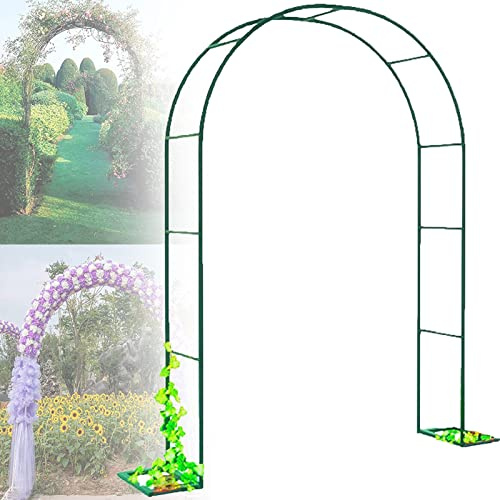 Gartenbogen Pergola für Kletterpflanzen, stabile Stahllaube mit Sockeln, ideal für Blumen, Weinreben und Rosenstütze, rostfreies Design