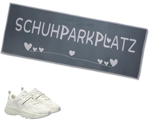 Schuhparkplatz Fußmatte 100x35cm Schuhmatte Abtropfmatte für Innen & Außen rutschfest Schmutzfangmatte Lustige Fußmatten Haustür Maschinenwaschbar Türmatte Fußabtreter Dünne 5mm Grau
