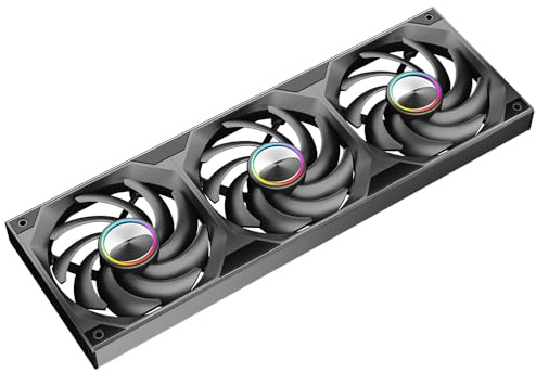 Jungle Leopard SL-Lite ALL-IN-ONE Ventola PC, Unità ventola a telaio singolo, con 3 ventole PWM da 120mm, 2300RPM/66,6CFM/2,77mmH2O (Nero)