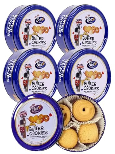 Easter Luxury Butter Cookies Assortment 140g x 5 – Biscuits Tin Gift Set – Brit Treat, Delight Gift - Great treat for Easter