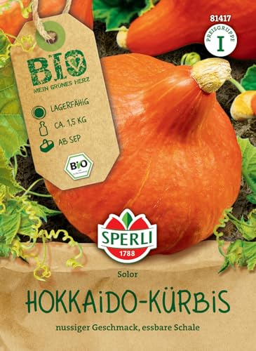 Sperli BIO Hokkaido-Kürbissamen F1 81417, Gemüsesaat | Essbare Schale, Inhalt für 5 Pflanzen, aromatisch