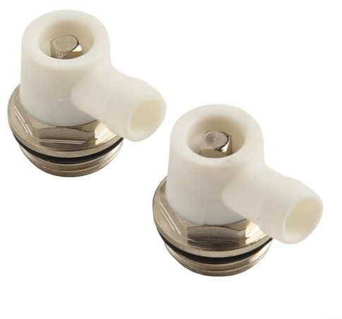 2Pcs Radiator Air Vent Bleed Valve, 1/2'' Thread Radiator Exhaust Valve with Swivel Drain Nozzle for Precise Control Air and Fluid Flow