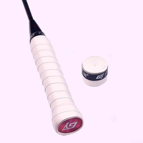 Jotekonoby Kompatibles X-Schläger-Griffband, 110 cm, Tennis, 25 cm, mit rutschfester Zusammensetzung für Badminton, Squashschläger und Lenker, PU mit Übergröße, Weiß