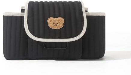 Bolsa organizadora para cochecito, bolsa universal impermeable, tela Oxford impermeable con correa de hombro ajustable, correa desmontable, múltiples bolsillos para biberones, ideal para viajes.