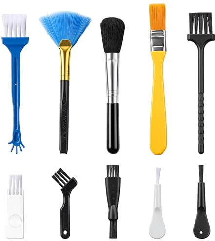 Set di 10 spazzole antistatiche per la pulizia del computer, in nylon, per la pulizia della tastiera, piccolo, portatile, per laptop, PC, scheda madre e fotocamera